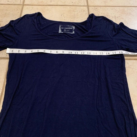 💜 Le Chateau Long Sleeve Mini Dress - Navy Blue - Women's XXL - Picture 3 of 7